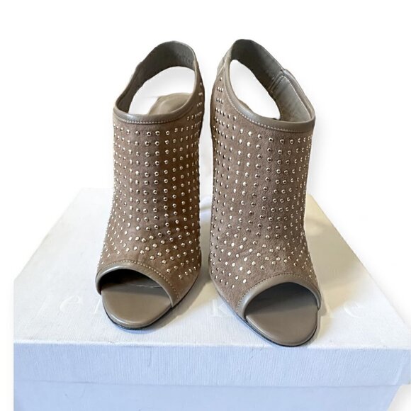 Jenni Kayne Gauntlet Studded Suede Slingback Sandals, Taupe, Size 38EU, New in B - Picture 3 of 15